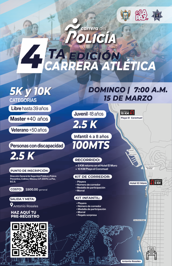 Invitan a la 4ta. edición de la “Carrera del Policía 2026” en La Paz