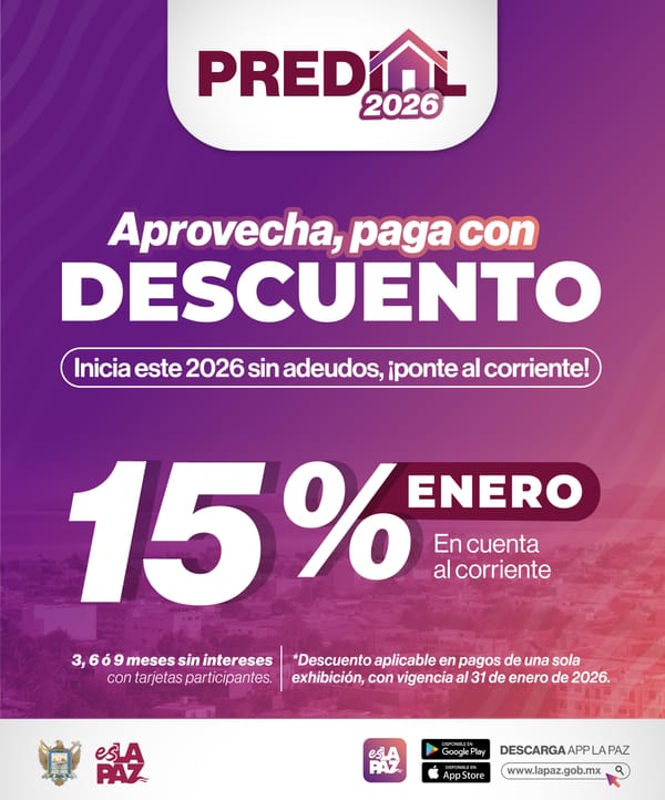 Continúa el programa de descuento del impuesto Predial