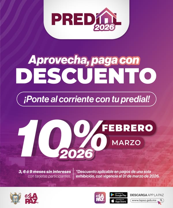Aprovecha último descuento en el pago de Predial 2026