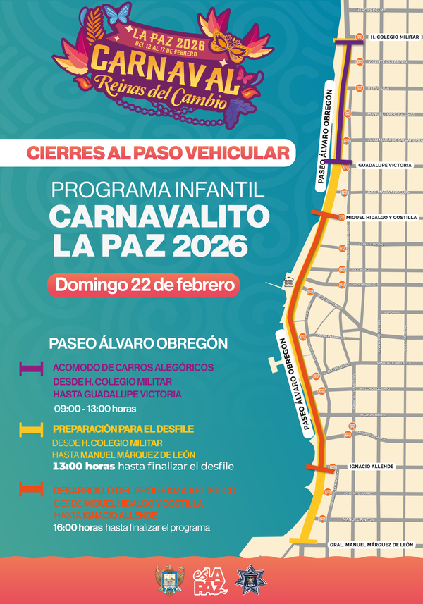 Anuncian distintos cierres viales este fin de semana en La Paz