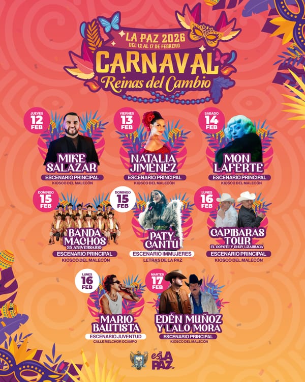 Presenta Milena Quiroga cartelera de artistas del Carnaval La Paz 2026