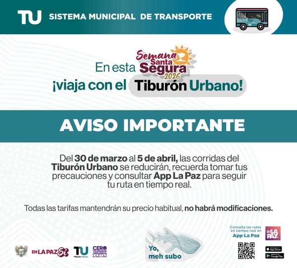 Tiburón Urbano respetará tarifas preferenciales durante vacaciones de Semana Santa