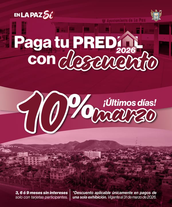 Últimos días del programa de descuentos para pago de Predial 2026