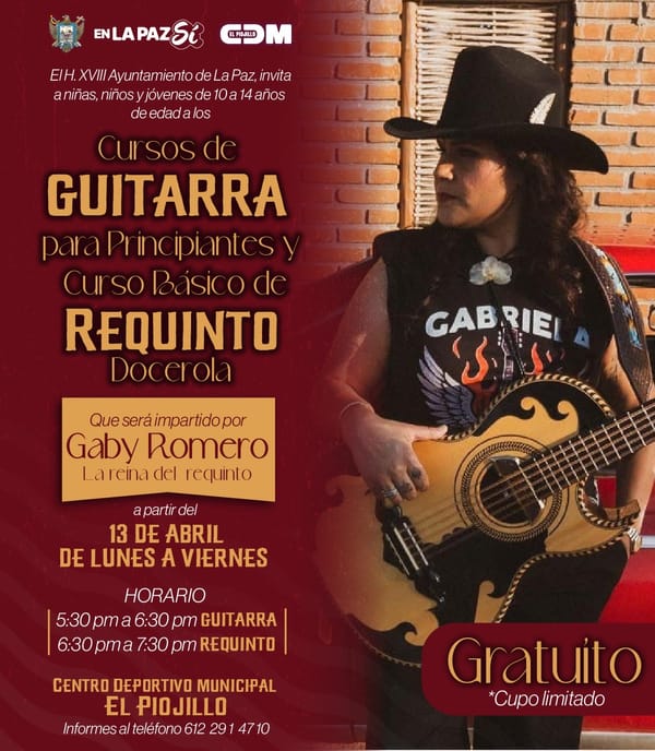 Ayuntamiento de La Paz ofrece cursos gratuitos impartidos por reconocida requintista sudcaliforniana