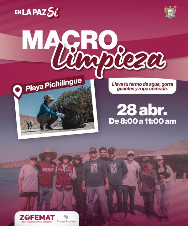Ayuntamiento de La Paz invita a macro limpieza en playa Pichilingue