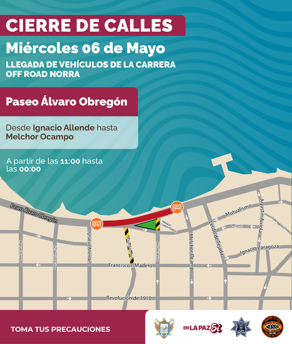 Anuncian cierres viales por carrera de Off Road NORRA Baja 2026