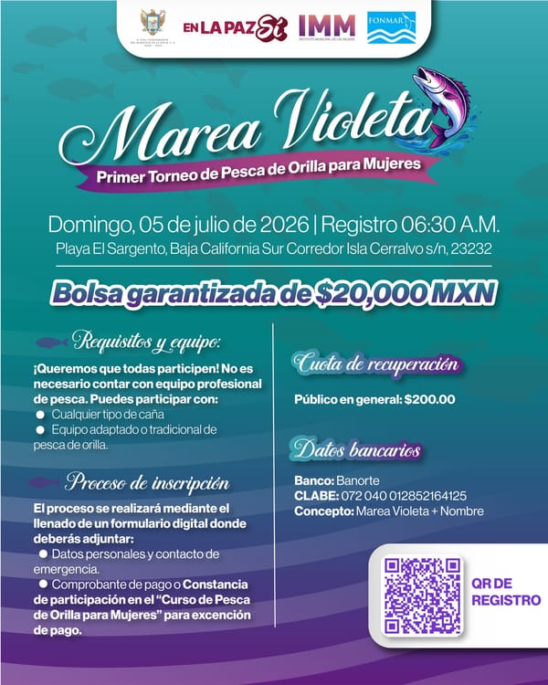 Reprograman Primer Torneo de Pesca de Orilla para Mujeres “Marea Violeta” para este domingo 5 de julio