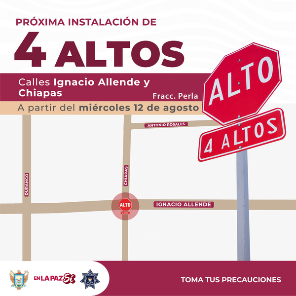 Implementarán cuatro altos en cruceros de La Paz